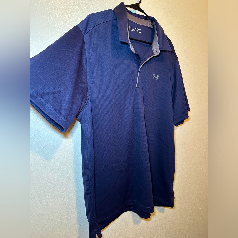 Men’s Under Armour Navy Blue “Heatgear” Athletic Polo